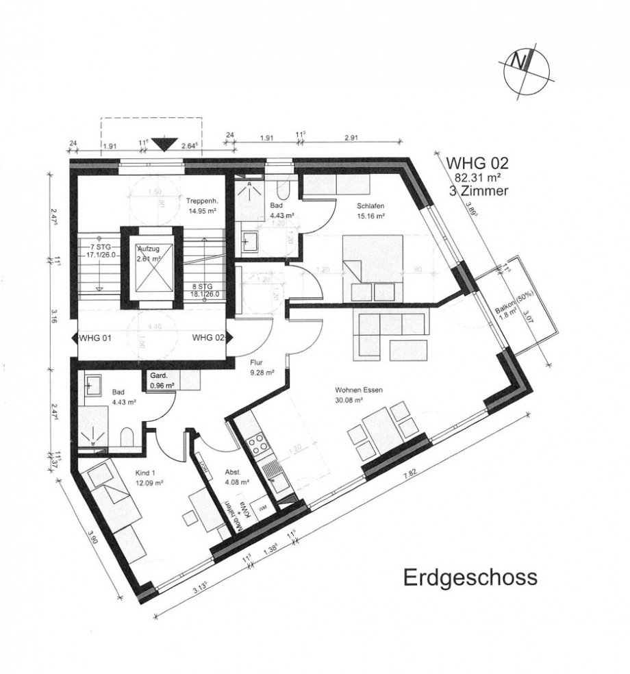 Grundriss Erdgeschosswohnung Hamburg