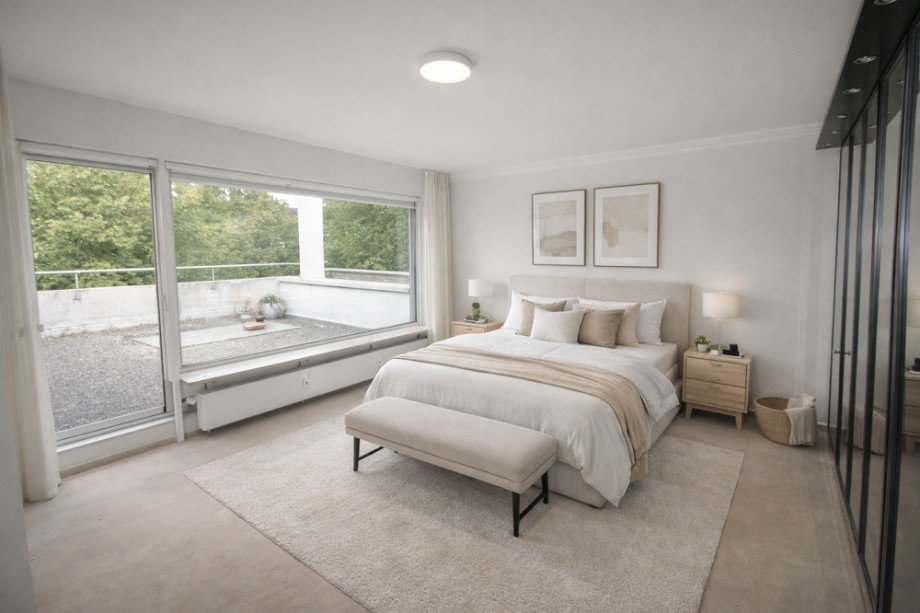 Schlafzimmer (Staging) Penthousewohnung Hamburg / Marienthal