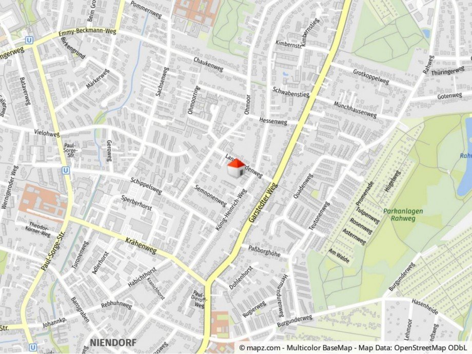 Kartenausschnitt Penthousewohnung Hamburg Niendorf