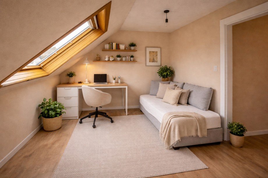 Einrichtungsbeispiel Zimmer im DG Reihenhaus Hamburg Rahlstedt