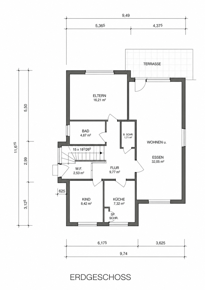 Grundriss EG Zweifamilienhaus Hamburg / Tonndorf