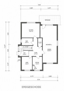 Grundriss EG Gro�z�giges Zweifamilienhaus mit Garten, Garage und vielseitigem Entwicklungspotenzial