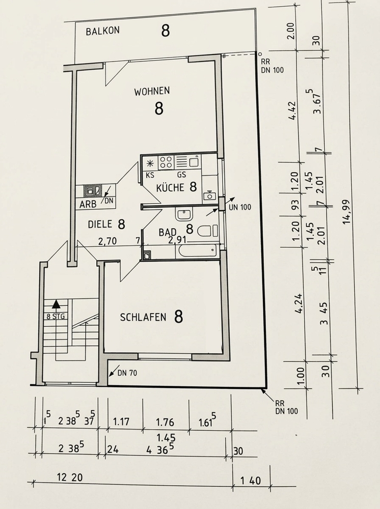Grundriss Penthousewohnung Hamburg