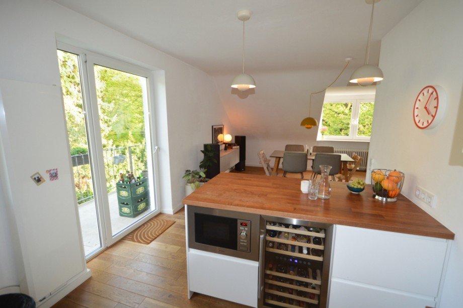 K�che mit Zugang zum Balkon Maisonettewohnung Hamburg
