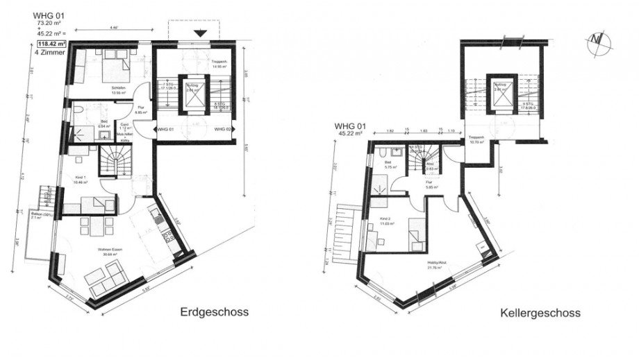 Grundriss Erdgeschosswohnung Hamburg