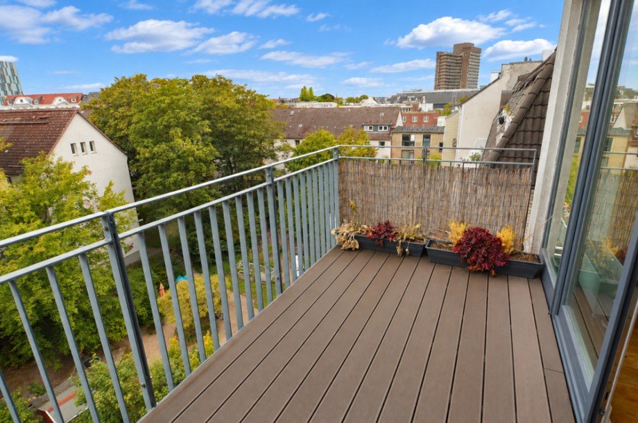 Balkon vom Wohnzimmer Etagenwohnung Hamburg Rotherbaum