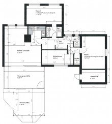 Grundriss Ferienbungalow in Scharbeutz - 
nur 200 Meter zum Ostsee-Strand!