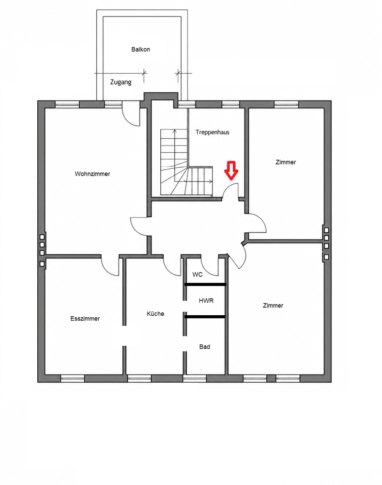 Grundrissskizze Etagenwohnung Hamburg