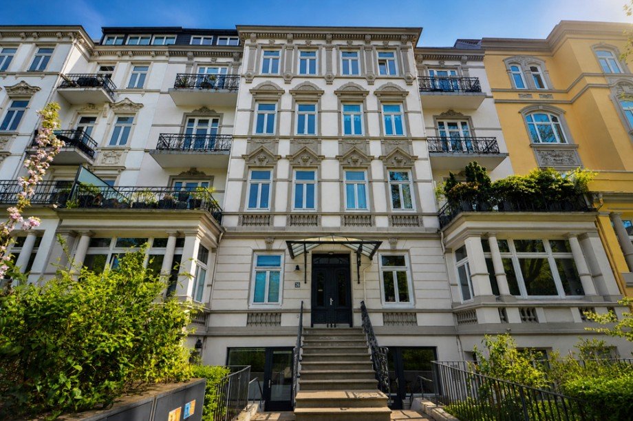 Hausansicht Etagenwohnung Hamburg Harvestehude