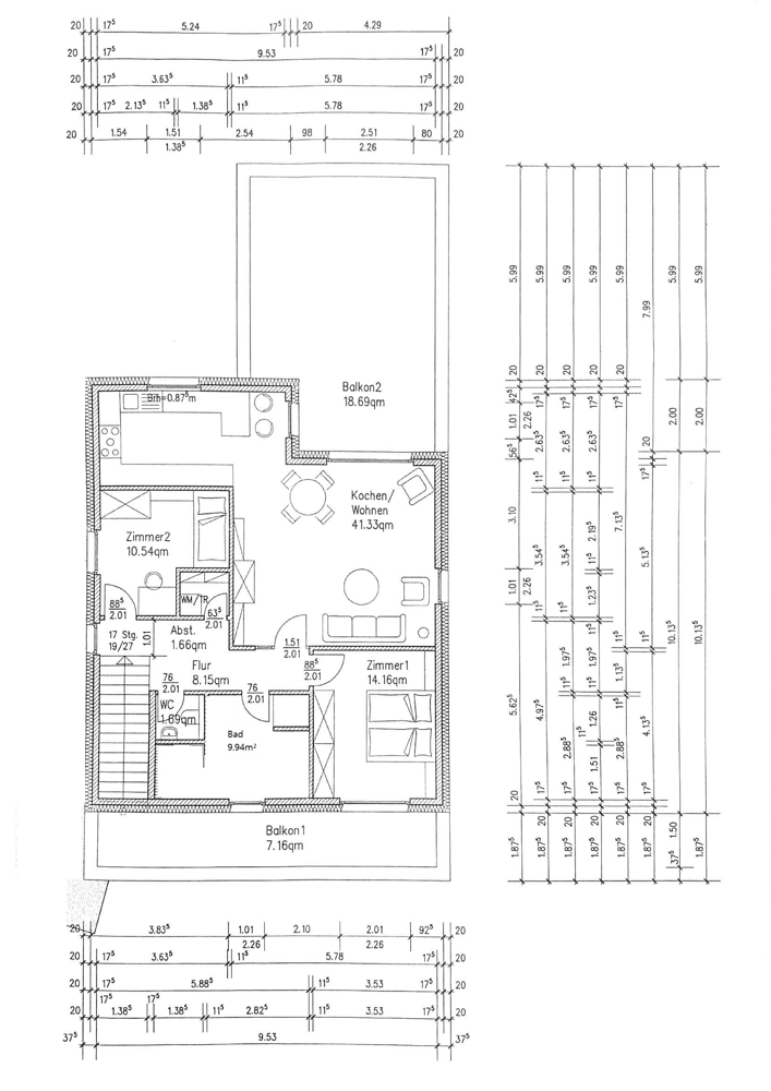 Grundriss Penthousewohnung Hamburg / Boberg
