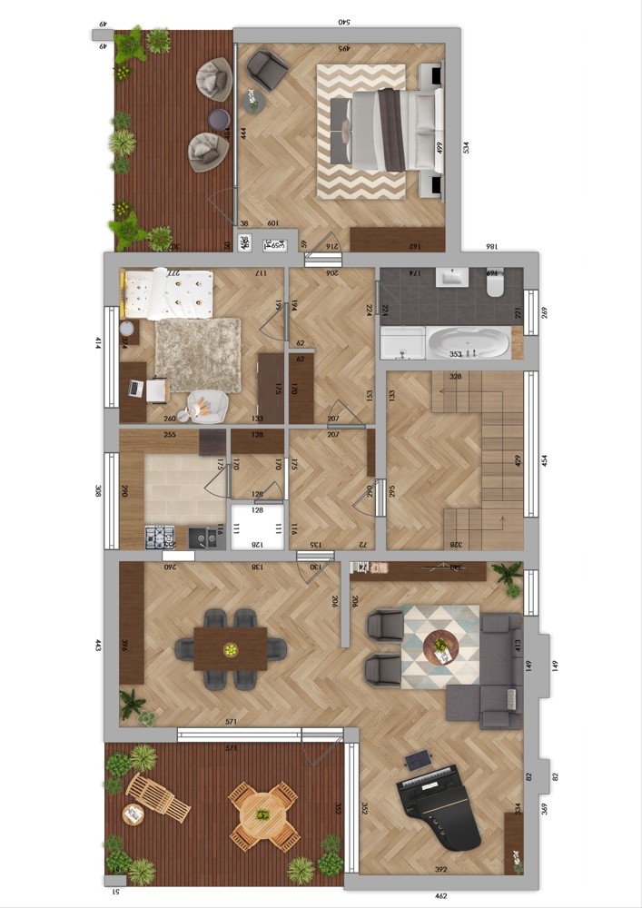 Grundriss neu 2025 Penthousewohnung Hamburg / Marienthal