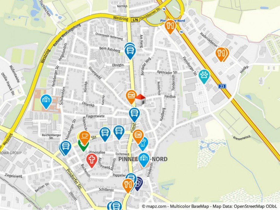 Kartenausschnitt Etagenwohnung Pinneberg